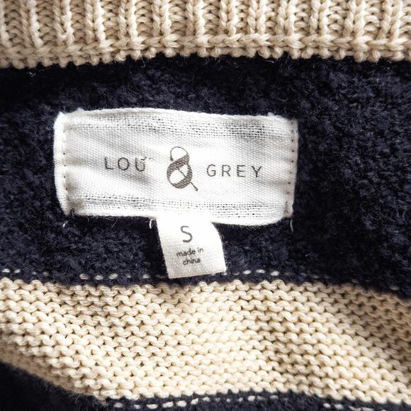 Lou & Gray Long Sleeve Sweater Small Minimal Preppy Knit Striped Pullover - Picture 6 of 6